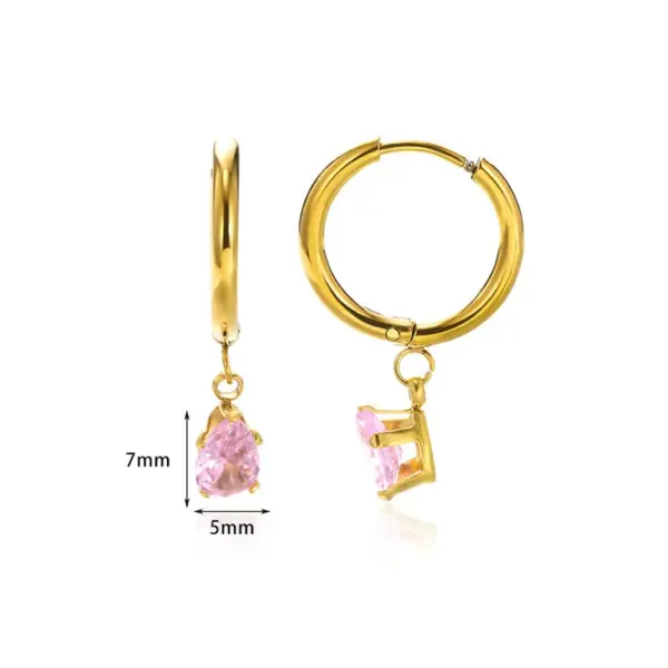 Wholesale PVD Coated Real Gold Plated Geometric 304 Stainless Steel Elegant Streetwear Waterproof Non Tarnish Drop Earrings