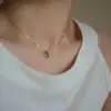 Wholesale Jewelry Heart 304 Stainless Steel Titanium Steel Artificial Crystal 18K Gold Plated Inlaid Shell Inlaid Gold Necklace