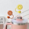 Wholesale Cross-border explosions lemon four-color straw cap dust-proof straw plug dust-proof straw sleeve 8mm diameter straw 10mm