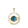 Wholesale IG Style Simple Style Star Planet 201 Stainless Steel Copper Plating Inlay White Gold Plated Gold Plated Resin Zircon
