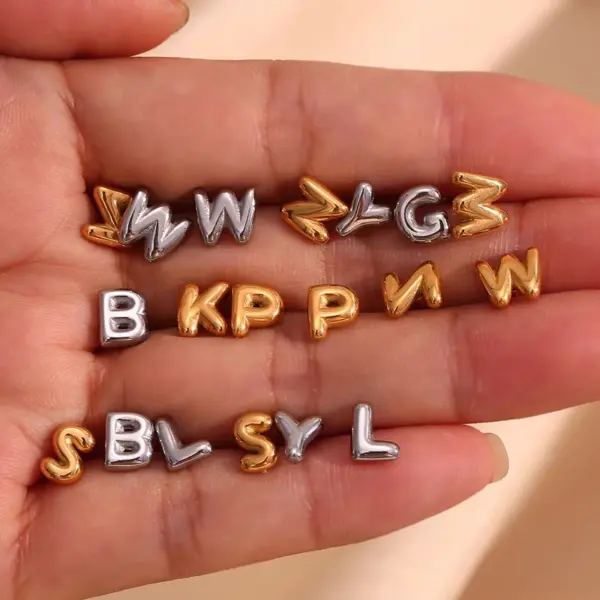 Wholesale 1 Pair Basic Classic Style Letter Plating 304 Stainless Steel 18K Gold Plated Ear Studs