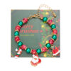 Wholesale Christmas Santa Claus Pendant Colorful Round Bead Bracelet