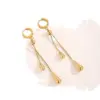 Titanium Steel Gold Plated Simple Style Classic Style Solid Color Plating Earrings Necklace
