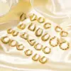 Wholesale PVD Coated Real Gold Plated 18K Gold Round Heart Shape 304 Stainless Steel Modern Style Waterproof Non Tarnish Hoop Earrings