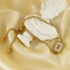 Wholesale Fashion Letter Titanium Steel Plating Inlay Shell Bracelets 1 Piece