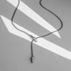 Snake Head Necklace / Steel Color