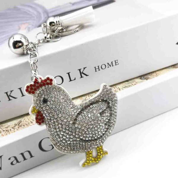 Wholesale Diamond studded hen keychain