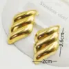 304 Stainless Steel Bow Knot Electroplating Golden Plated Elegant Waterproof Non Tarnish Gold Ear Studs