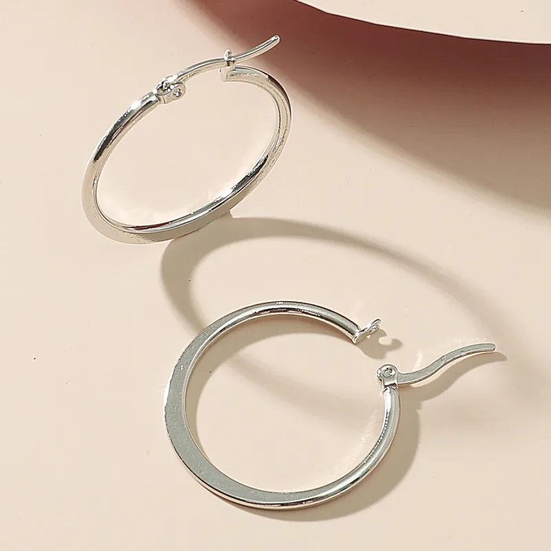 Wholesale PVD Coated 14K Gold Plated Solid Color Stainless Steel Fashion Waterproof Non Tarnish Hoop Earrings