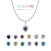 Wholesale S925 sterling silver twelve birthstone love necklace