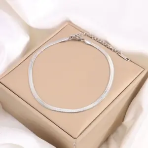 [20] Silver Flat Snake Bracelet