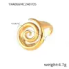 PVD Coated Real Gold Plated 18K Gold Spiral 304 Stainless Steel Simple Style Classic Style Waterproof Non Tarnish Rings Necklace