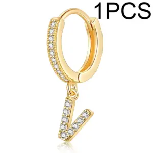 Single Alphabet Letter Earrings V