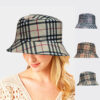 Wholesale 2024 Export Stripesd Spring and Summer Export Cross-Border Plaid Stripesd Basin Hat Sunshade and Sun Protection Travel Double-Sided Wearable