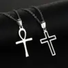 Water Plating 18K Gold Plated Cross Stainless Steel Fashion 304 Stainless Steel Necklace
