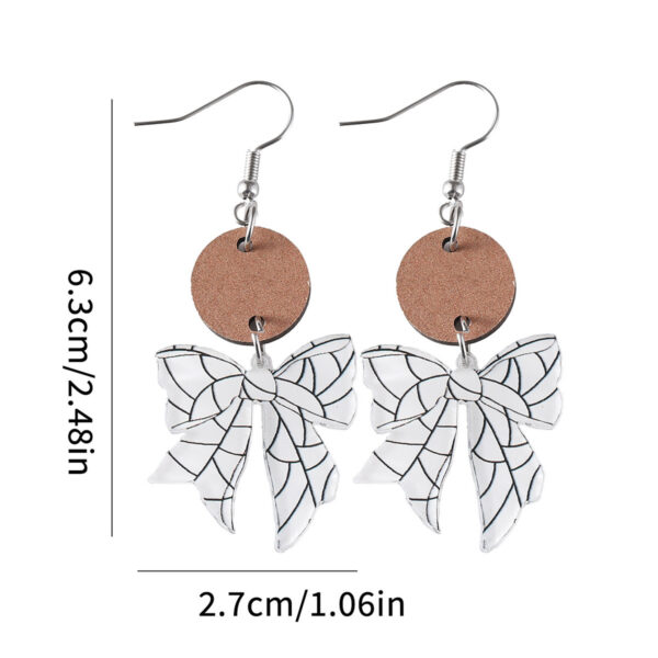 Wholesale Cross-border New Sports Style Ball Bow Round Pieces Stitching Pendant Earrings Acrylic Earrings Gift