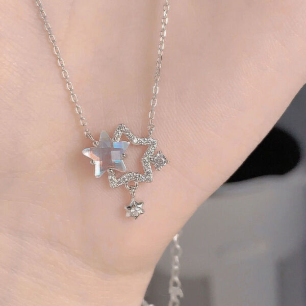 Wholesale Shining Gemini Magic star necklace 2023 new light luxury niche high-grade clavicle chain summer Women