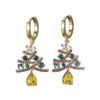 oly-10d6ba9a0473b8a2aadb2ca38bcc0701 Wholesale Christmas tree zircon-encrusted earrings, sparkling and colorful Christmas earrings