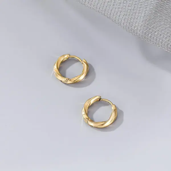 Wholesale PVD Coated 18K Gold Real Gold Plated Circle Solid Color 304 Stainless Steel Fashion Waterproof Non Tarnish Earrings