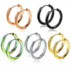 Wholesale 1 Piece Retro Solid Color Plating 304 Stainless Steel Titanium Steel Hoop Earrings