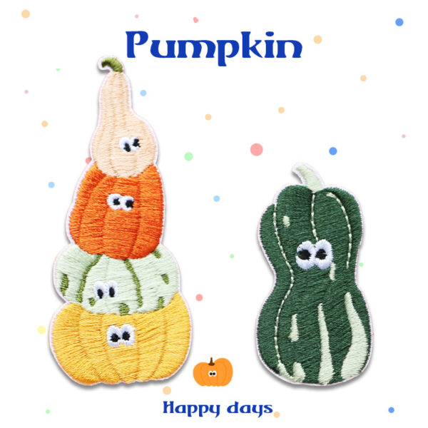 Wholesale Self-Paste Funny Pumpkin Embroidery Cloth Sticker Bag Mobile Phone Cute Decorative Embroidery Sticker Clothes Hole Patch Sticker