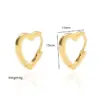Wholesale PVD Coated Real Gold Plated 18K Gold Heart Shape 304 Stainless Steel Vintage Style Simple Style Waterproof Non Tarnish Earrings