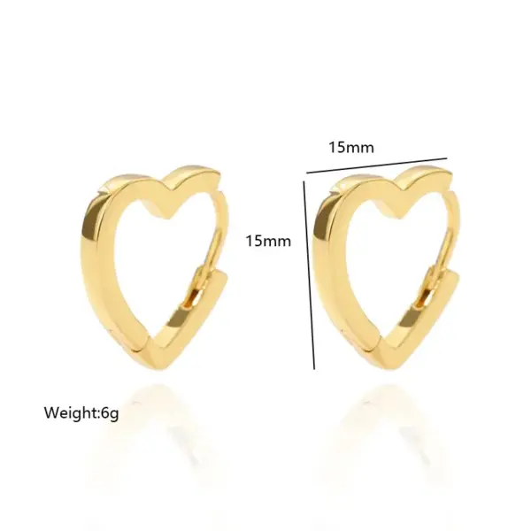Wholesale PVD Coated Real Gold Plated 18K Gold Heart Shape 304 Stainless Steel Vintage Style Simple Style Waterproof Non Tarnish Earrings