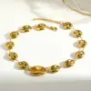 Wholesale Irregular Geometric Necklace For Women Featuring PVD Coated 18K Real Gold Plated 0.03µm On 304 Stainless Steel With Handmade Chain