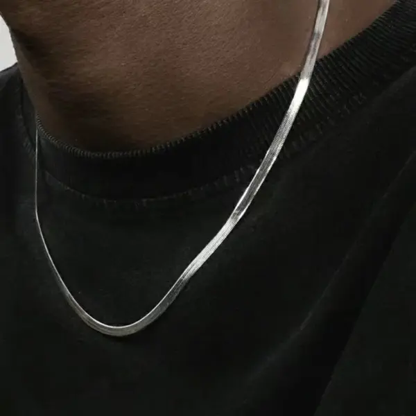 Wholesale Stainless Steel Titanium Steel Hip-Hop Plating Solid Color Necklace