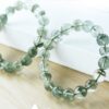 Wholesale Natural Green Ghost Bracelets, Buddhist Beads for Men and Women, Gypsophila Round Beads, Crystal Jewelry for Friends