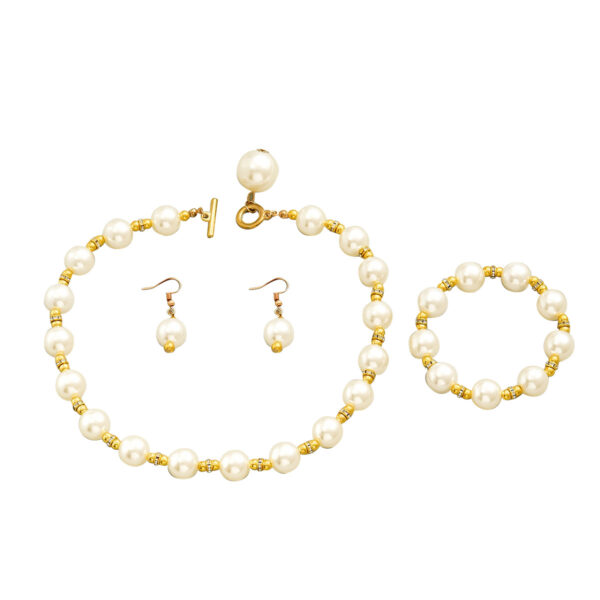 Wholesale Mother-of-Pearl Earrings Necklace Bracelet suit Women's Light Luxury High-end Clavicle Chain All-match Earrings