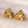 Wholesale PVD Coated Real Gold Plated Water Droplets Heart Shape 304 Stainless Steel Vacation Classic Style Waterproof Non Tarnish Ear Studs