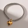 Wholesale PVD Coated Real Gold Plated Heart Shape Stainless Steel IG Style Exaggerated Waterproof Non Tarnish 304 Stainless Steel Necklace