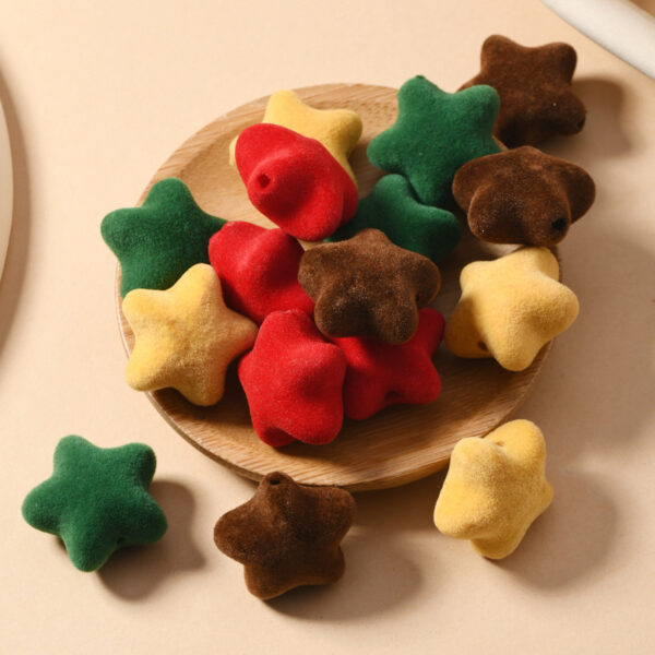 Wholesale Bow flocking beaded velvet Christmas green loose beads