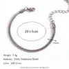 Wholesale 304 Stainless Steel Oval PVD Coated 18K Real Gold Plated Simple Style Classic Style Waterproof Non Tarnish Silver Anklet