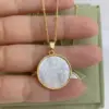 Fashion Human Round Copper Inlaid Shell Necklace 1 Piece