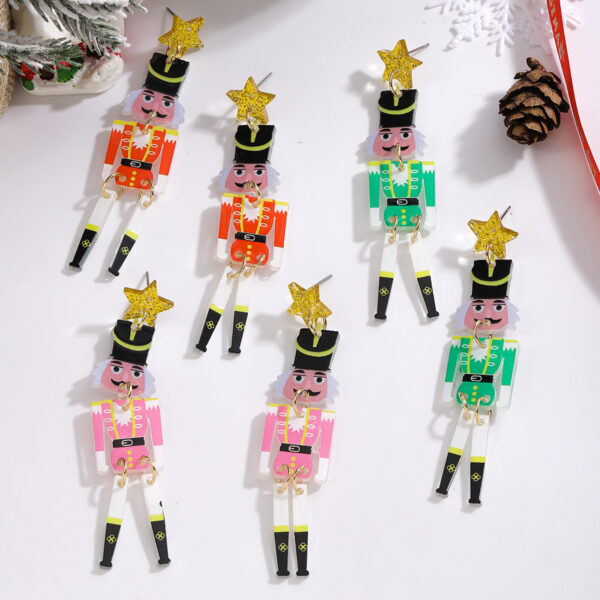 Wholesale Christmas Series Nutcracker Soldier Private Soldier Earrings
