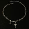 oly-110111f7b28b1bd49d87761f32f7ecbe Wholesale Square Diamond Star Cross Necklace for Men Ins Hip-Hop Neutral Trend Cool Niche Clavicle Chain for Women