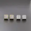 Wholesale Fashion Geometric Copper Inlay Zircon Ear Studs 1 Pair