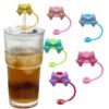 Wholesale Colorful Bow-Shaped Straw Cap Children's Water Cup Straw Plug Dust-Proof and Spill-Proof Straw Cover Cross-Border Ready Stock
