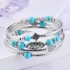Retro Flower Natural Stone Handmade Bracelets 1 Piece