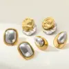 Wholesale PVD Coated Real Gold Plated 18K Gold Irregular Geometric 304 Stainless Steel Luxurious Queen Simple Style Waterproof Non Tarnish Ear Studs