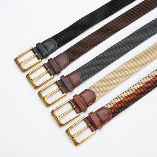 oly-1114b522490dd14e75a4b6c463bbc809 Wholesale Men's Cowhide Woven Belt Simple Fashion Business Needle Buckle Non-rous Artistic Retro Genuine Leather Belt Men's