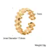 Wholesale Jewelry Fashion Geometric 304 Stainless Steel 18K Gold Plated Plating Stainless Steel Rings