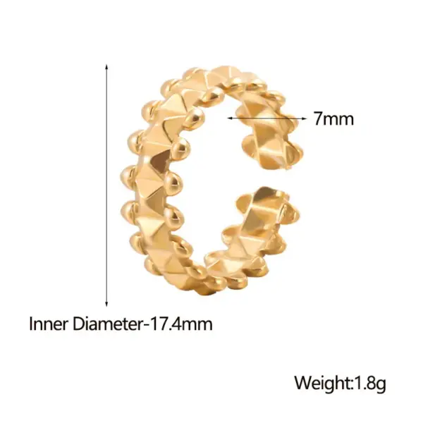 Wholesale Jewelry Fashion Geometric 304 Stainless Steel 18K Gold Plated Plating Stainless Steel Rings
