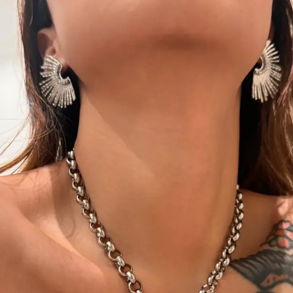 Wholesale 1 Pair Simple Style Sector Solid Color Plating Titanium Steel Ear Studs