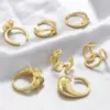 Wholesale Casual Vintage Style Simple Style Irregular Water Droplets Copper 18k Gold Plated Open Rings In Bulk