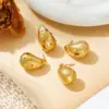 Wholesale 304 Stainless Steel Water Droplets PVD Coated Artificial Diamond 18K Real Gold Plated 18K Gold Waterproof Non Tarnish Plating Inlay Ear Studs