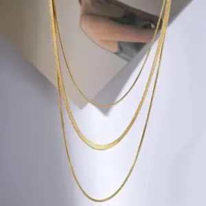 Wholesale Simple Style Geometric Titanium Steel Plating Layered Necklaces