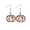 Wholesale Double-layer wooden earrings with acrylic pendant